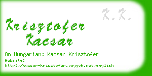 krisztofer kacsar business card